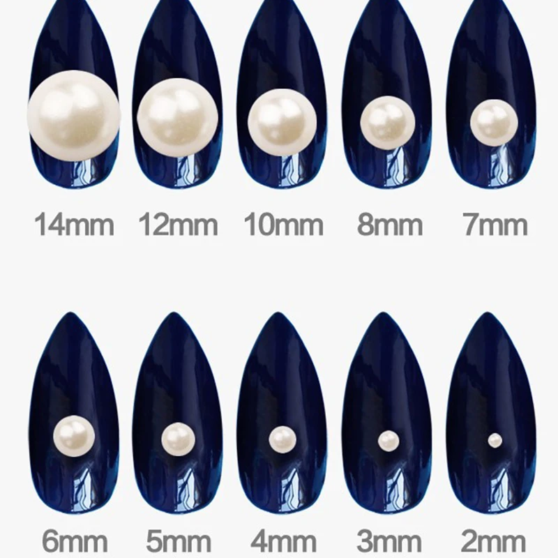 20-1000PCS Half Flatback Imitation Pearls Beads White/Beige Round Loose Pearl Bead for DIY Craft Jewelry Scrapbooking 2/4/8-16mm