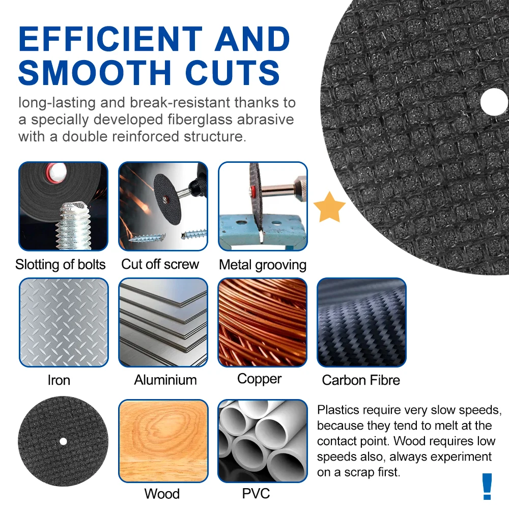 CMCP 32mm Abrasive Cutting Disc With Mandrels Grinding Wheels For Dremel Accesories Metal Cutting Rotary Tool Saw Blade