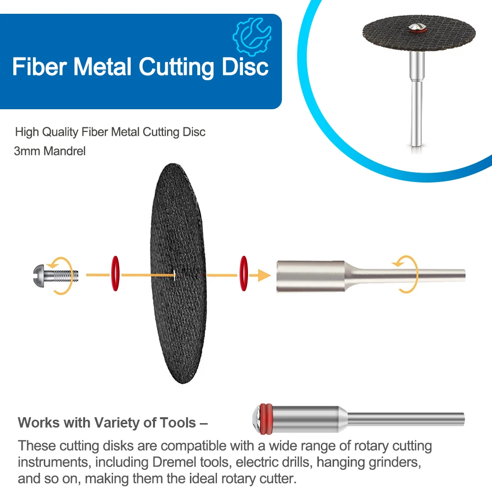 CMCP 32mm Abrasive Cutting Disc With Mandrels Grinding Wheels For Dremel Accesories Metal Cutting Rotary Tool Saw Blade