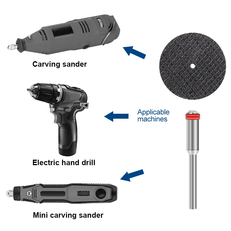 CMCP 32mm Abrasive Cutting Disc With Mandrels Grinding Wheels For Dremel Accesories Metal Cutting Rotary Tool Saw Blade