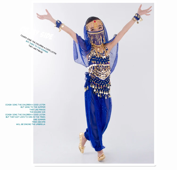 Children Belly Dancer Belt Pants Veil Accessories for Wings Kids Mask Bollywood Dress Girls Belly dance Costume Set 2-8Pieces