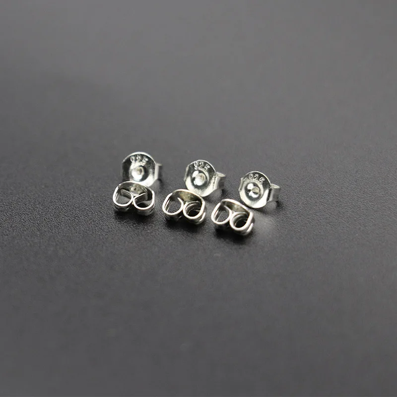 50pcs/pack 925 Sterling Silver Earrings Back Earring Stopper Findings For Stud Earrings Clasp DIY Jewelry Making Findings