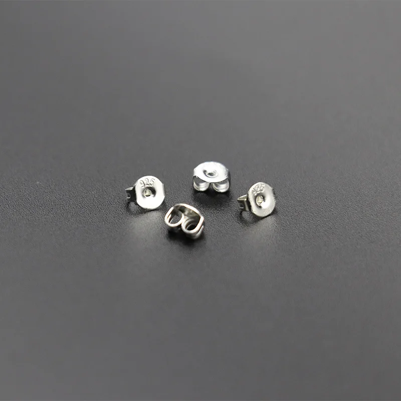 50pcs/pack 925 Sterling Silver Earrings Back Earring Stopper Findings For Stud Earrings Clasp DIY Jewelry Making Findings