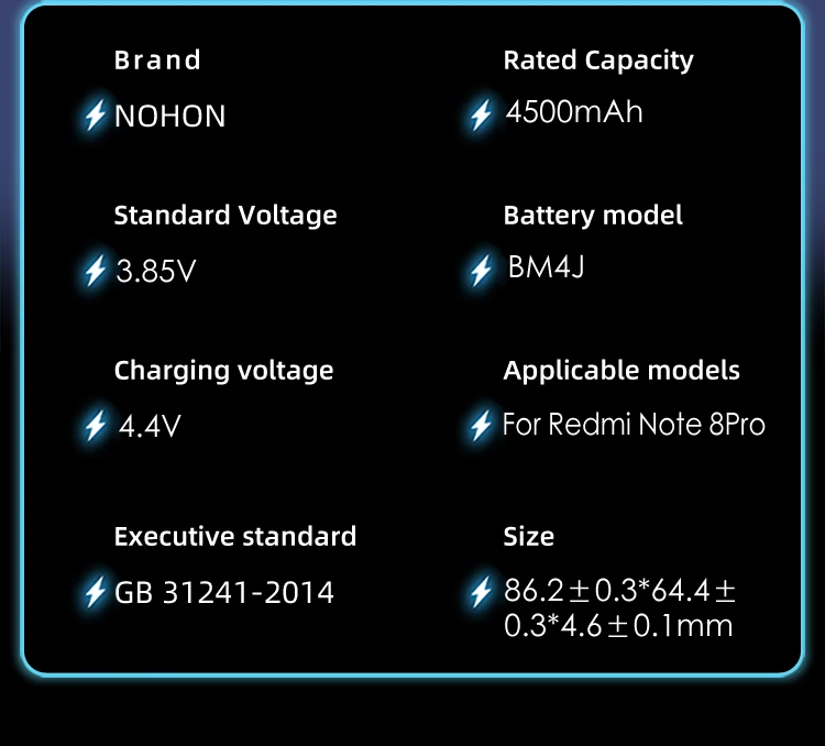 NOHON BN57 BM4J BM3L BM4E BM3M BM3E BN4A BN46 Battery For Xiaomi Mi 9T Pro 8 Lite 9 SE 11 POCO X3 NFC F1 Redmi Note 10 9 8 Pro 7
