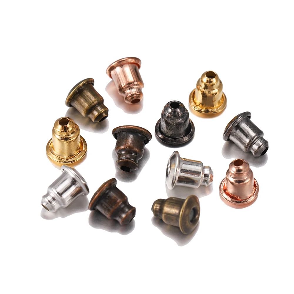 50-200pcs/lot Earring Studs Backs Stopper Scrolls Ear Findings DIY Blocked caps Earring Backs Stoppers Ear Accessories Supplies