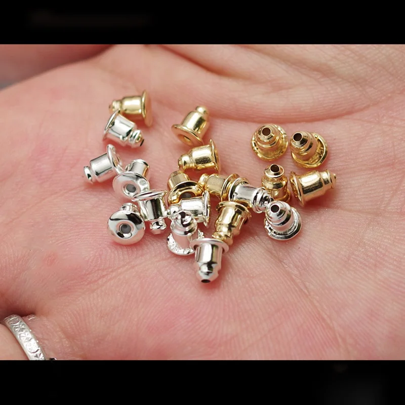 50-200pcs/lot Earring Studs Backs Stopper Scrolls Ear Findings DIY Blocked caps Earring Backs Stoppers Ear Accessories Supplies