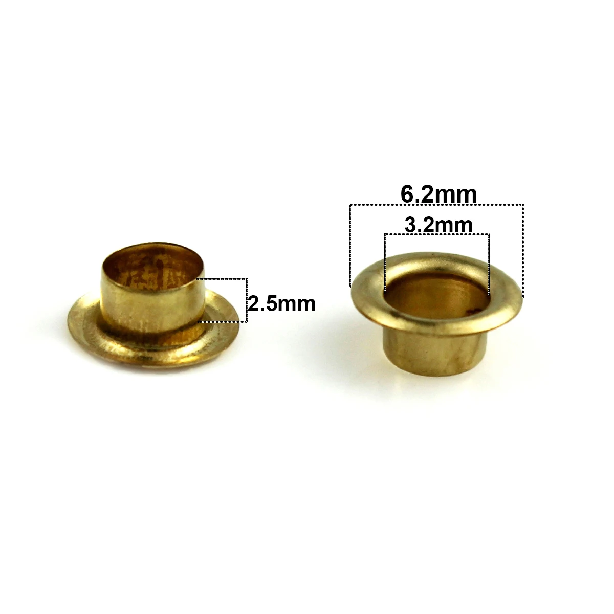 100sets 4mm Brass Eyelet with Washer Leather Craft Repair Grommet Round Eye Rings for Shoes Bag Clothing Leather Belt Hat