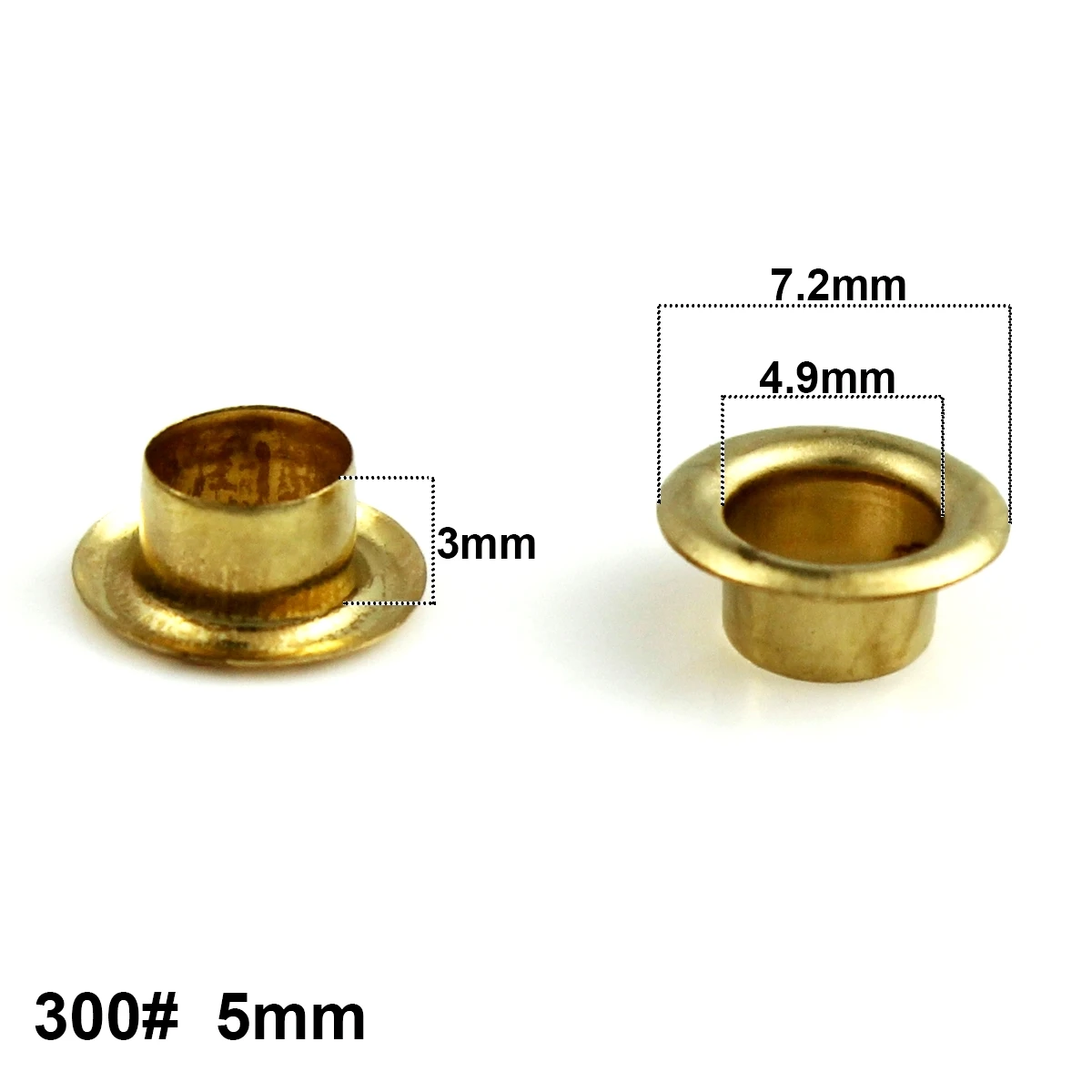 100sets 4mm Brass Eyelet with Washer Leather Craft Repair Grommet Round Eye Rings for Shoes Bag Clothing Leather Belt Hat
