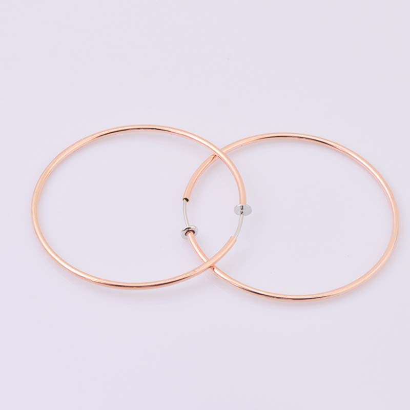 New Diameter 2/4/6cm Ear Clips Rings Punk Women Non-Pierced Hoop Earrings Houndstooth Goth Fake Clip-On Circle Earrings Jewelry