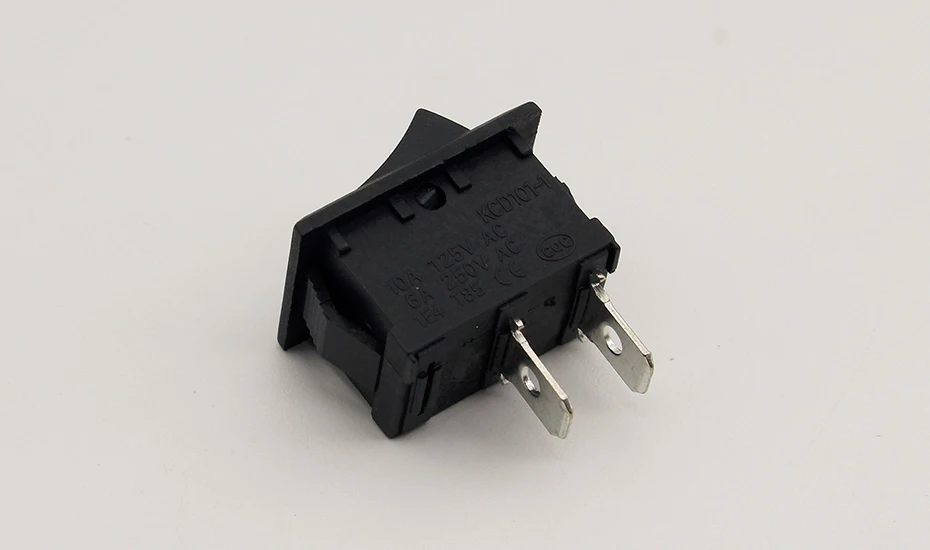 5Pcs/Lot Black Push Button Mini Switch 6A-10A 110V 250V KCD1 2Pin Snap-in On/Off Rocker Switch 5PCS/Lot 21MM*15MM BLACK