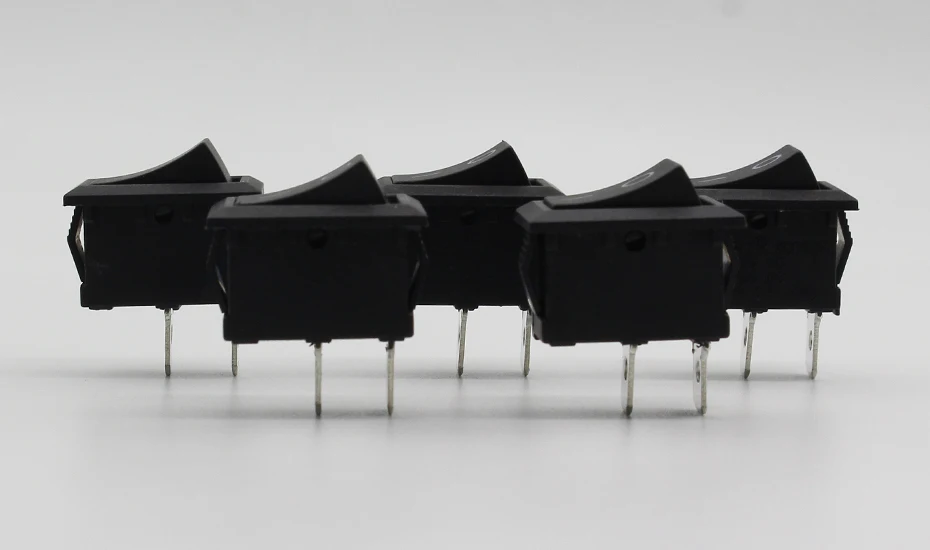 5Pcs/Lot Black Push Button Mini Switch 6A-10A 110V 250V KCD1 2Pin Snap-in On/Off Rocker Switch 5PCS/Lot 21MM*15MM BLACK