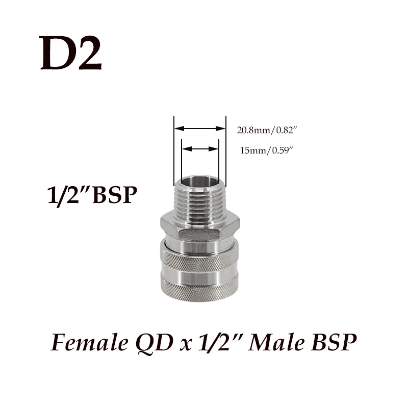 Homebrew Beer Quick Disconnect 304 Stainless Steel Ball Lock Style Free Shipping