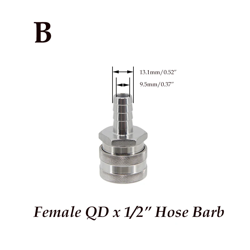 Homebrew Beer Quick Disconnect 304 Stainless Steel Ball Lock Style Free Shipping