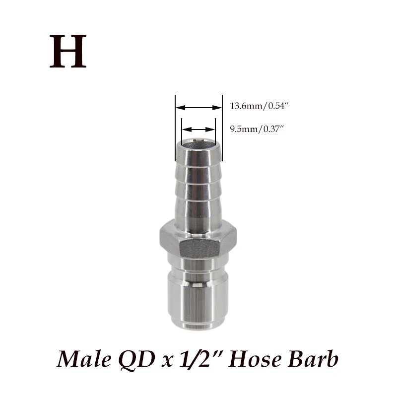 Homebrew Beer Quick Disconnect 304 Stainless Steel Ball Lock Style Free Shipping