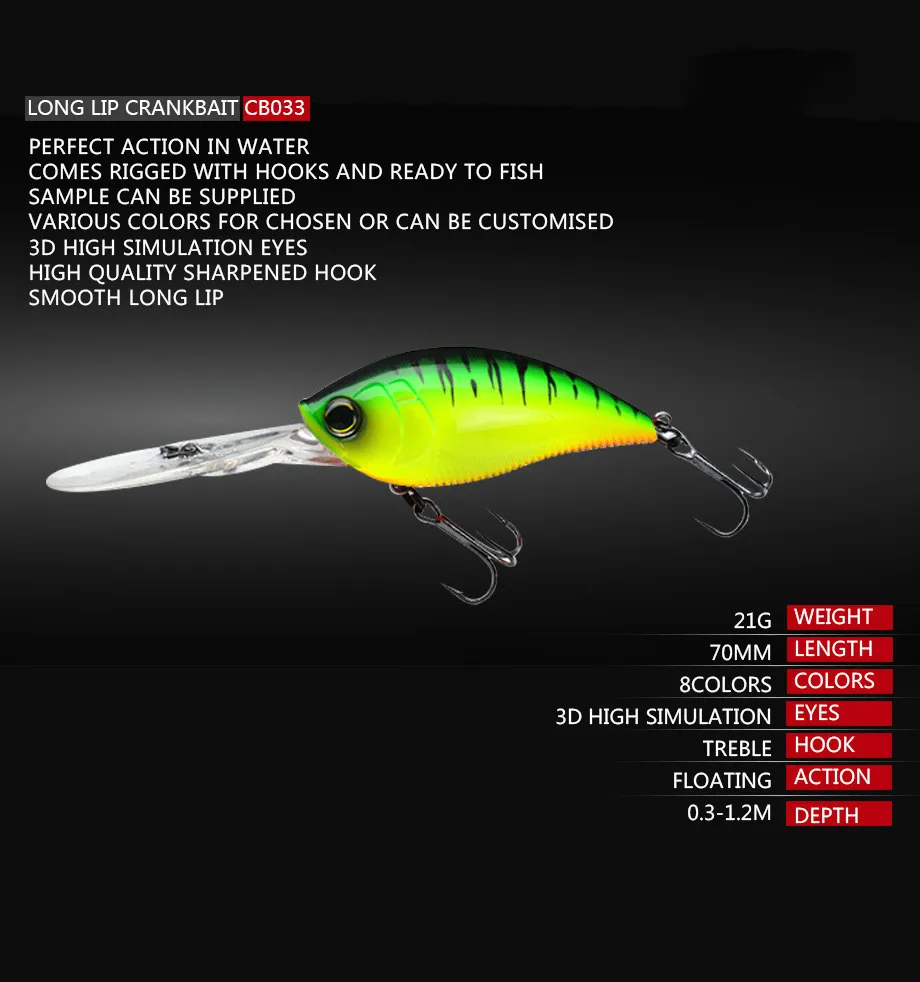 2023 Crankbait Fishing Lure Rock Bait Weights 11.4cm 21g Trolling Saltwater Lures Whoppers Trolling Lure Crank Bait Fake Fish