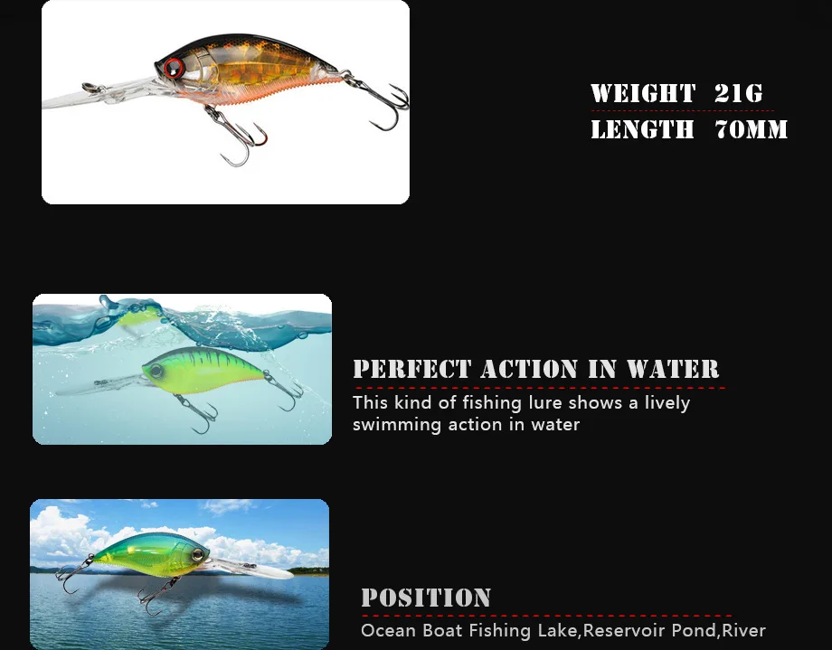 2023 Crankbait Fishing Lure Rock Bait Weights 11.4cm 21g Trolling Saltwater Lures Whoppers Trolling Lure Crank Bait Fake Fish