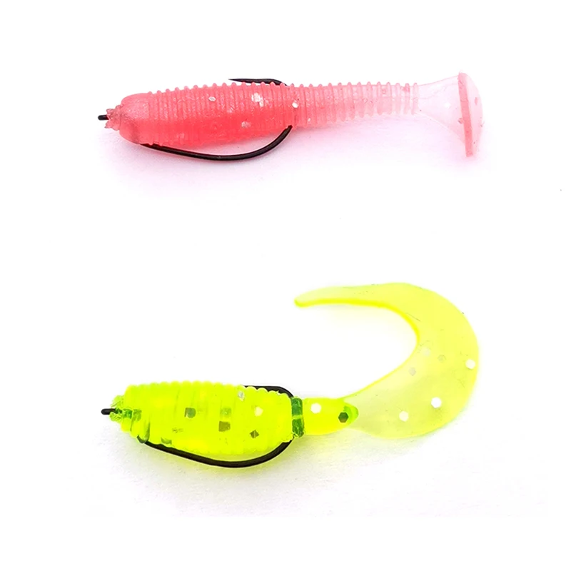 New 10pcs mini Style Soft Worm Hooks High Carbon Steel Wide Super Lock Fishhooks Lure Softjerk Rockfishing Fishing Tackle