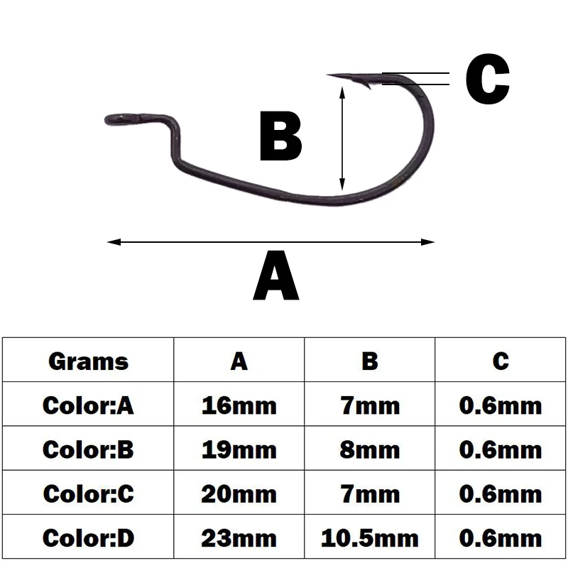 New 10pcs mini Style Soft Worm Hooks High Carbon Steel Wide Super Lock Fishhooks Lure Softjerk Rockfishing Fishing Tackle