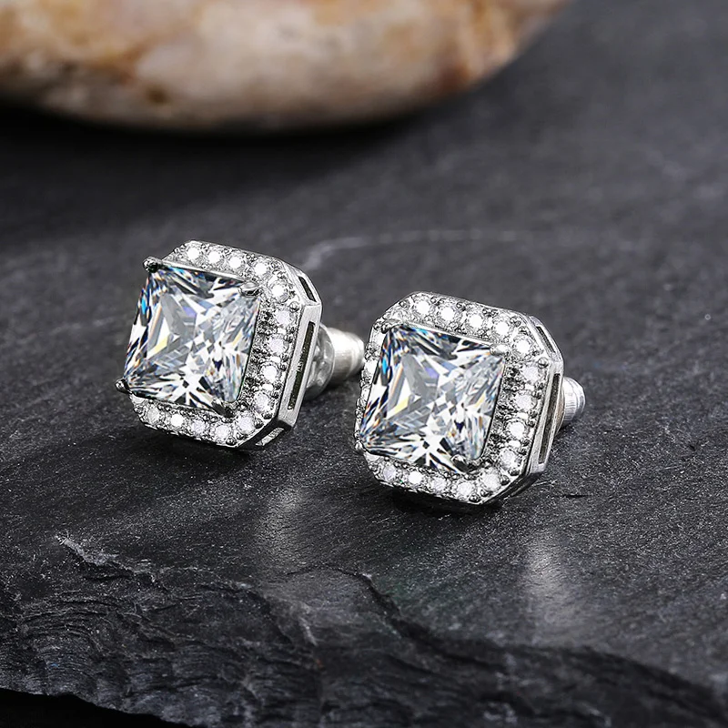 Huitan Gorgeous Green Cubic Zirconia Stud Earrings for Women Noble Wedding Party Earring Nice Birthday Gift Lady Fashion Jewelry