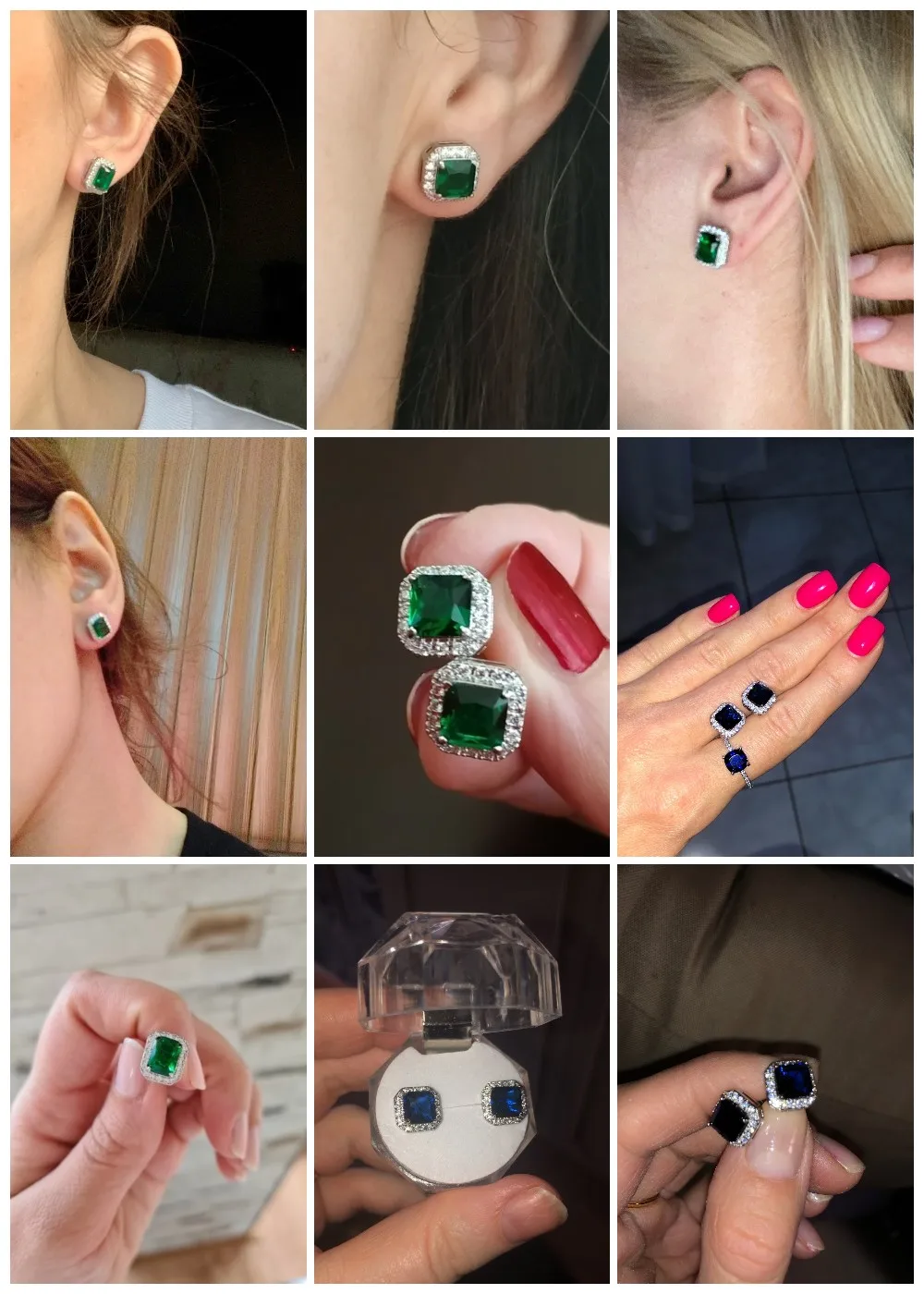 Huitan Gorgeous Green Cubic Zirconia Stud Earrings for Women Noble Wedding Party Earring Nice Birthday Gift Lady Fashion Jewelry