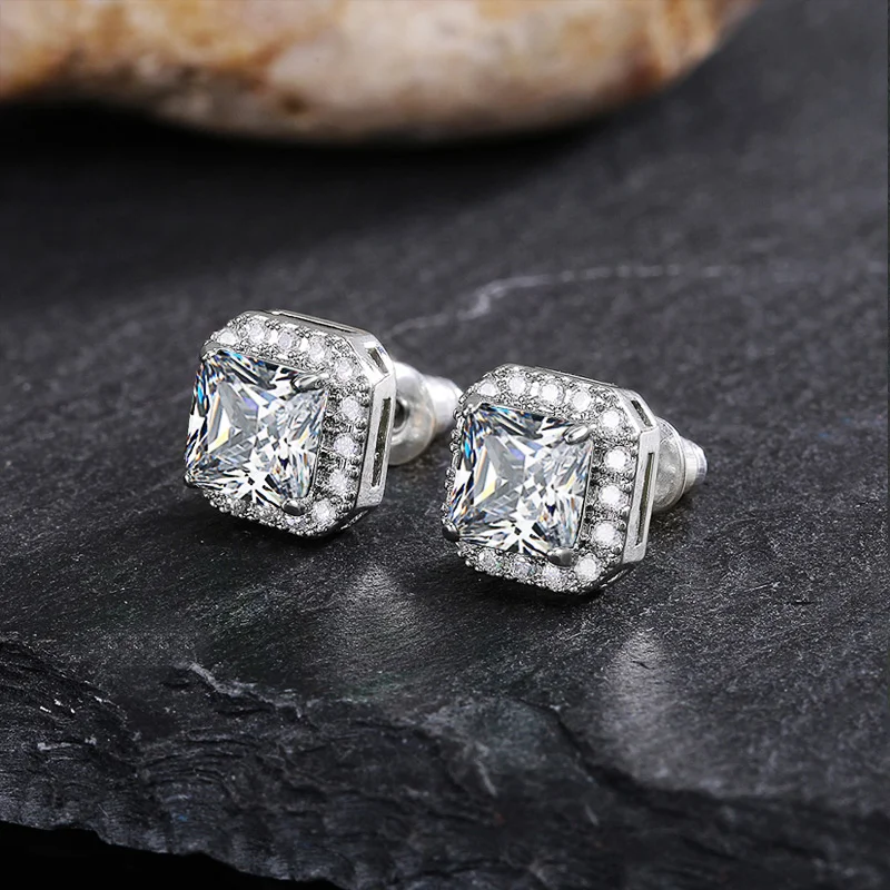 Huitan Gorgeous Green Cubic Zirconia Stud Earrings for Women Noble Wedding Party Earring Nice Birthday Gift Lady Fashion Jewelry