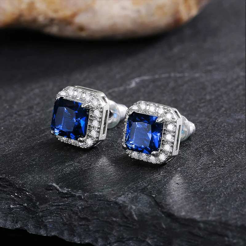 Huitan Gorgeous Green Cubic Zirconia Stud Earrings for Women Noble Wedding Party Earring Nice Birthday Gift Lady Fashion Jewelry