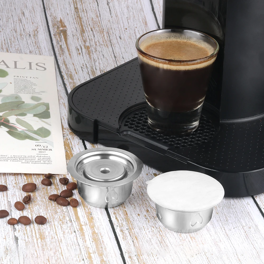 2 IN 1Reusable Vertuo Coffee Capsule Steel Stainless Metal for Nespresso Vertuoline Plus Machine Cream Coffee Filter