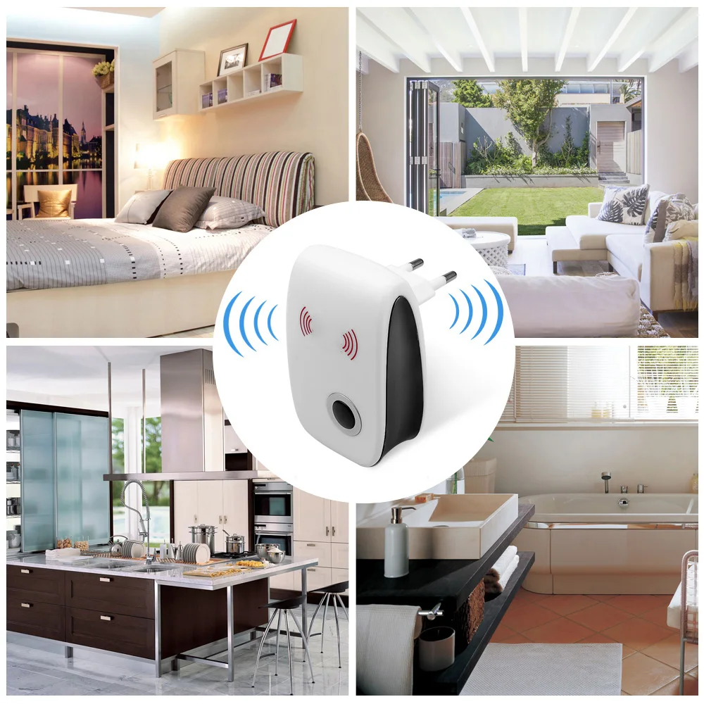 1/2/4/6 Pcs Ultrasound Pest Insect Reject Insect Rats Spiders Mosquito Killer Mouse Cockroach Repeller Device Pest Controller