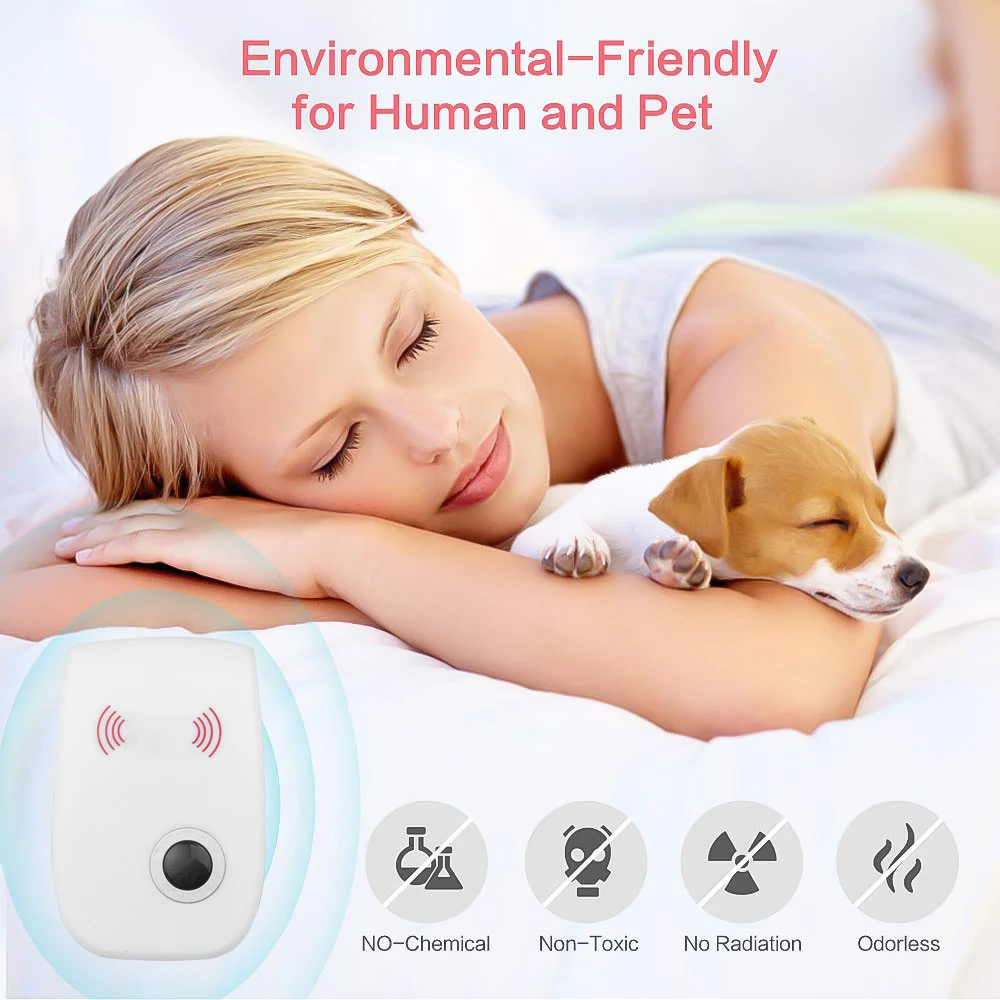 1/2/4/6 Pcs Ultrasound Pest Insect Reject Insect Rats Spiders Mosquito Killer Mouse Cockroach Repeller Device Pest Controller