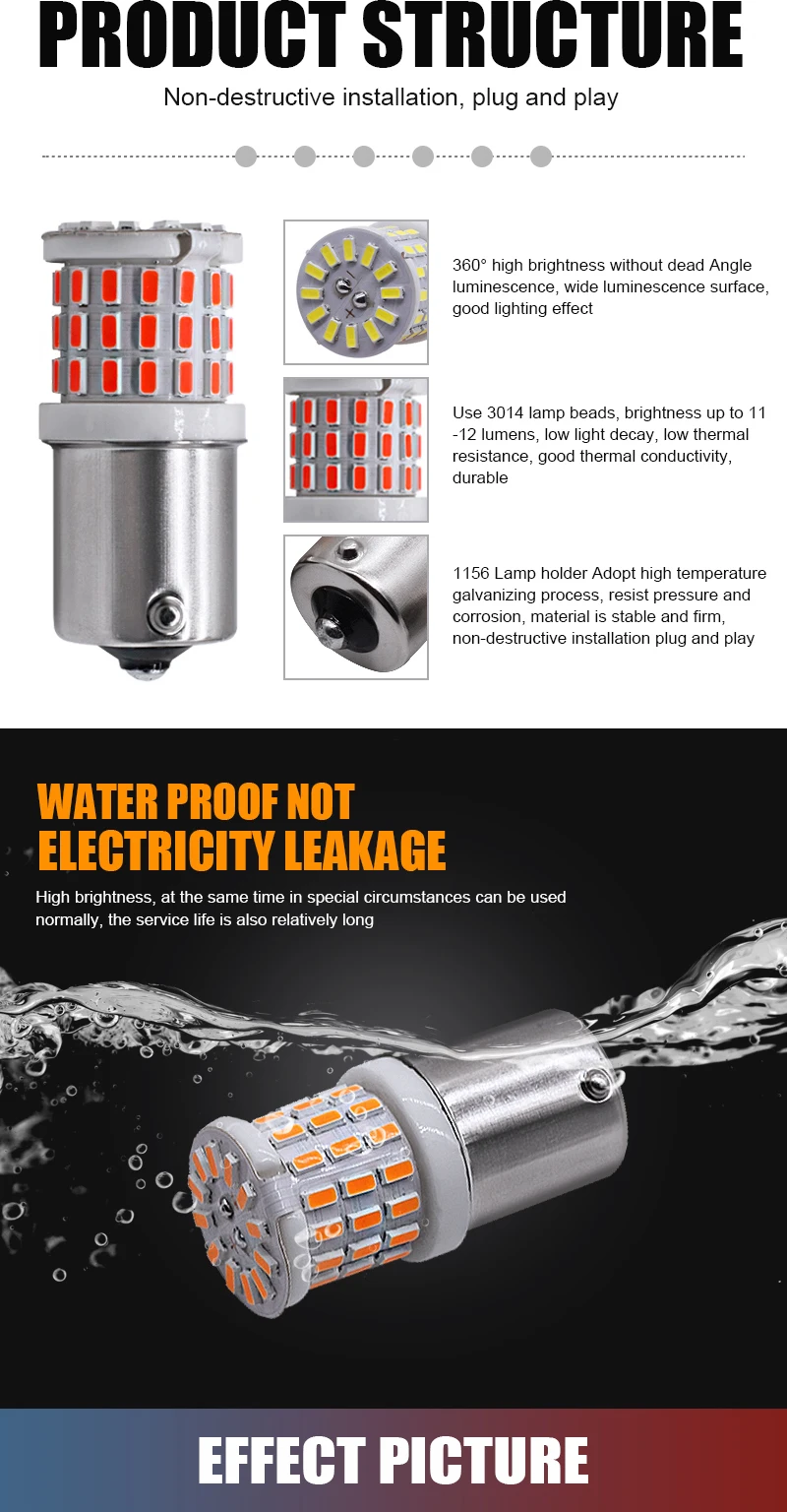 1PCS Py21w Ba15s P21w Led 1156 Bau15s Bulb Canbus 1157 Led Bay15d P21/5w Car Turn Signal Lamp Brake Backup Light 24V