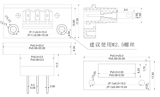 5sets KF2EDGWB 5.08 2/3/4/5/6/7/8/9/10/12Pin Wall Terminal Plug Type 5.08mm Pitch Connector Pcb Screw Terminal Block