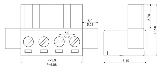 5sets KF2EDGWB 5.08 2/3/4/5/6/7/8/9/10/12Pin Wall Terminal Plug Type 5.08mm Pitch Connector Pcb Screw Terminal Block