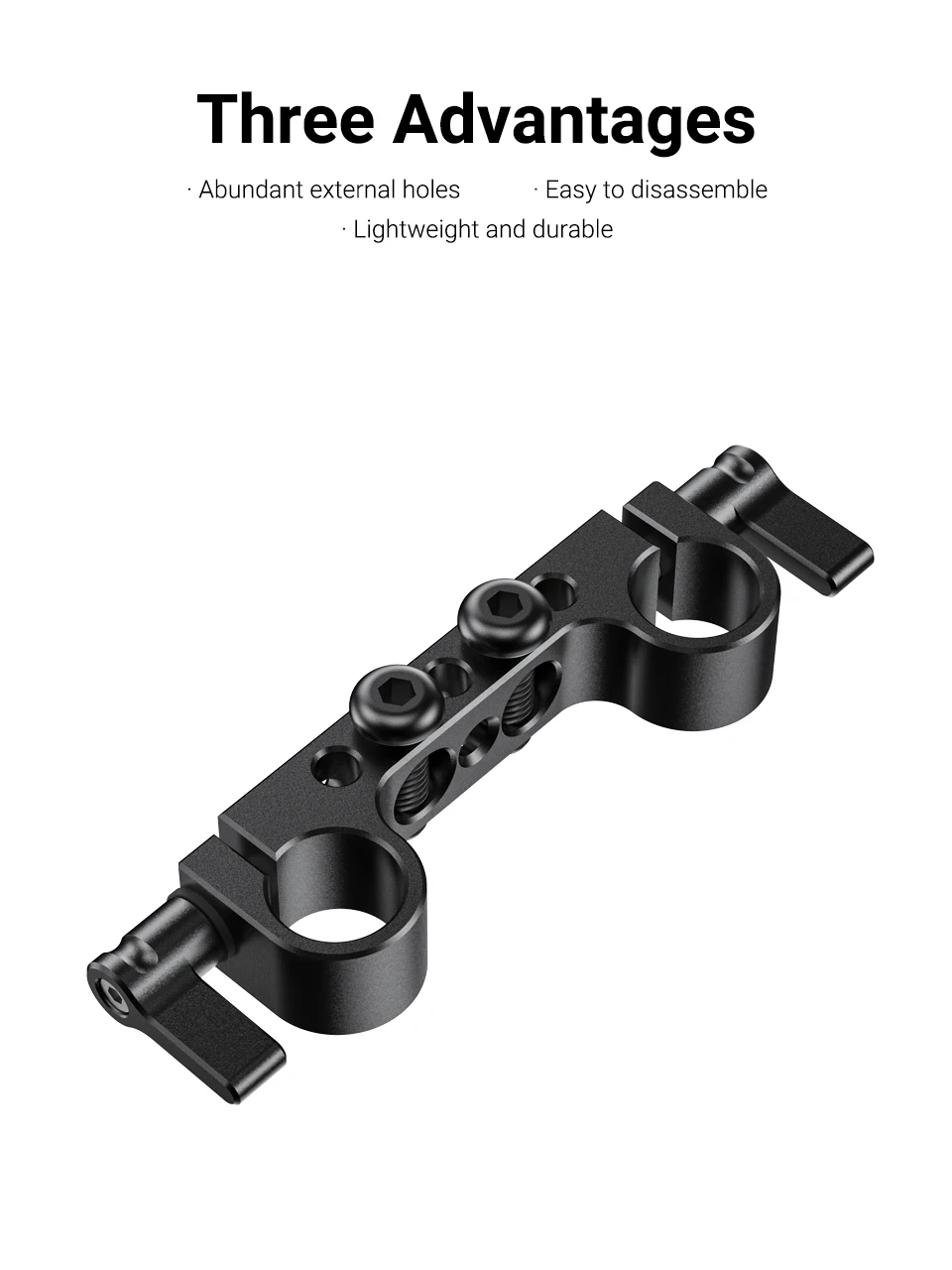 SmallRig Lightweight 15mm Railblock Rod Clamp w 1/4"-20 Thread for Sony and Other 15mm DSLR Camera Rig Shoulder Support 2Pc 2061