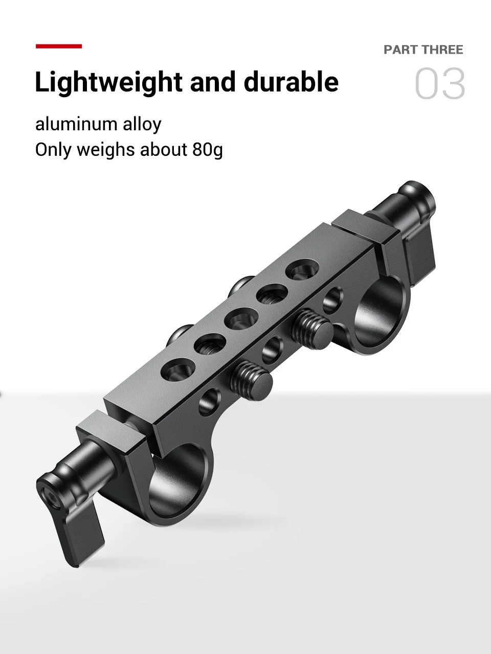 SmallRig Lightweight 15mm Railblock Rod Clamp w 1/4"-20 Thread for Sony and Other 15mm DSLR Camera Rig Shoulder Support 2Pc 2061