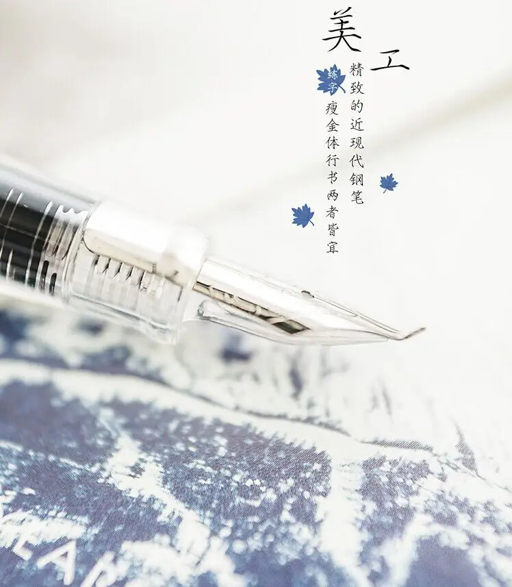 Cute Transparent Fountain Pen 0.5mm Calligraphy Pen Curved Nib Pen for Writing Office School Supplies Student Gift Stationery