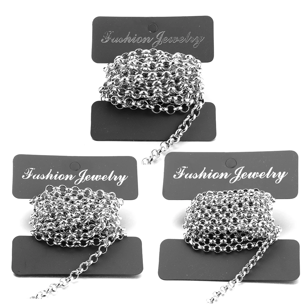 Semitree 2 Meters Stainless Steel BL Chains O Bulk Link Chain DIY Pendant Necklace Jewelry Findings Bracelets Making Accessories