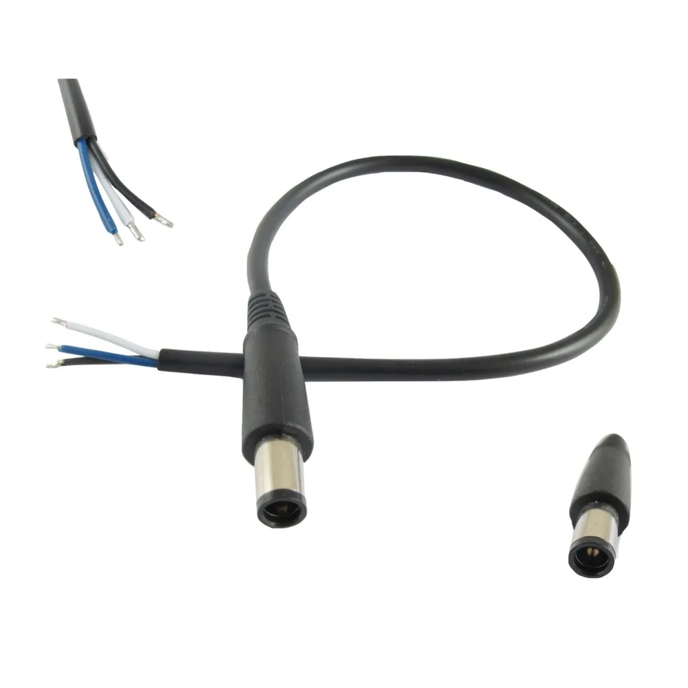 1pc DC Tip 7.4mm X 5.0mm Male Plug Connector Cable Cord For DELL HP Replacement 30cm/1ft
