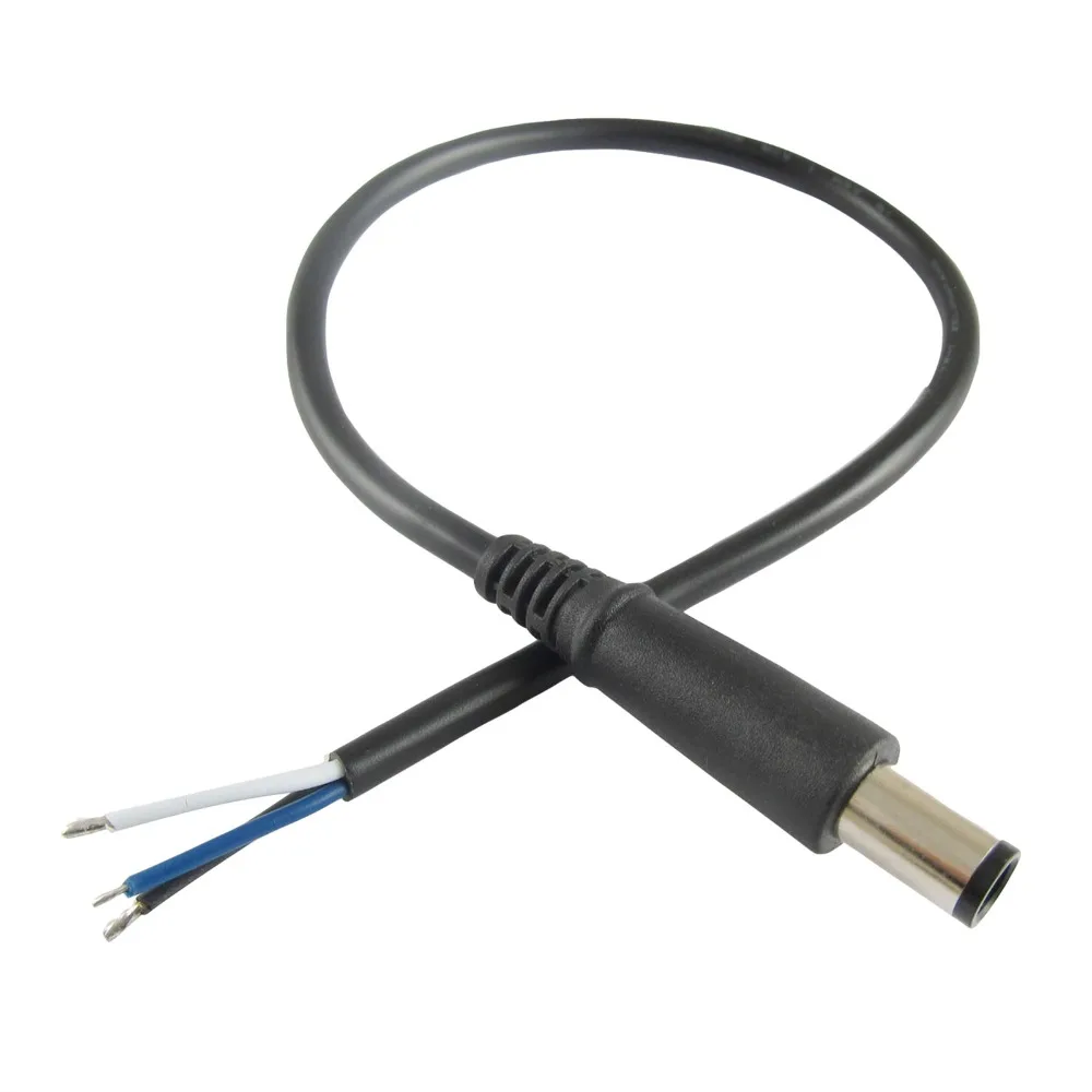 1pc DC Tip 7.4mm X 5.0mm Male Plug Connector Cable Cord For DELL HP Replacement 30cm/1ft