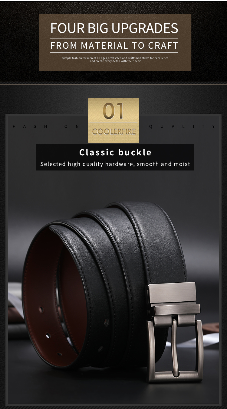 Men Reversible Casual High Quality Belt Man Genuine Leather Belt Male Strap Luxury Trouser Jeans Dress Belt For Men