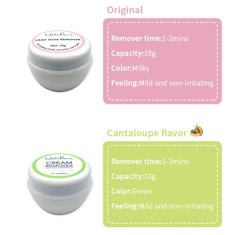 NATUAHANA Eyelash Glue Remover Cream Fast-Acting Lash Extension Adhesive Remover Painless Professional Salon Makeup Tools