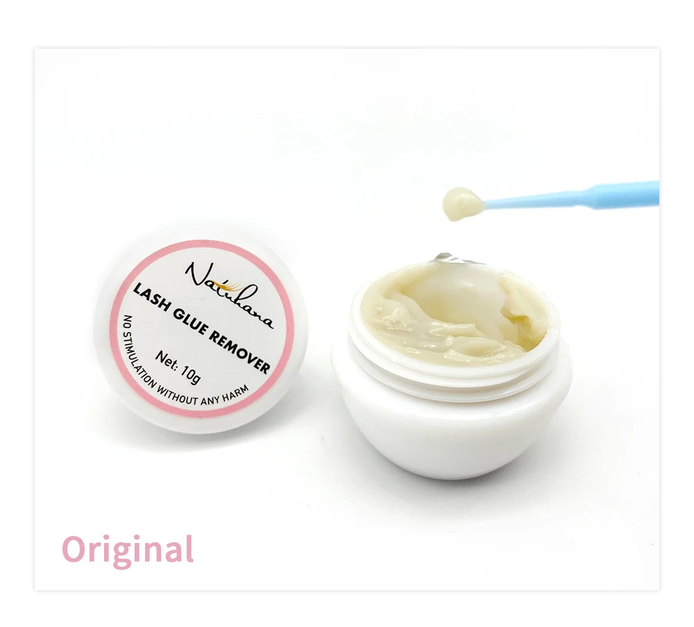 NATUAHANA Eyelash Glue Remover Cream Fast-Acting Lash Extension Adhesive Remover Painless Professional Salon Makeup Tools