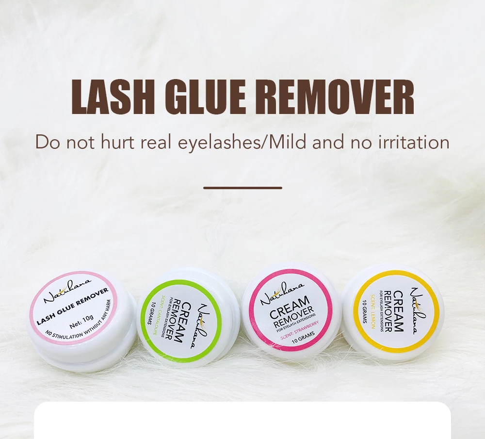 NATUAHANA Eyelash Glue Remover Cream Fast-Acting Lash Extension Adhesive Remover Painless Professional Salon Makeup Tools