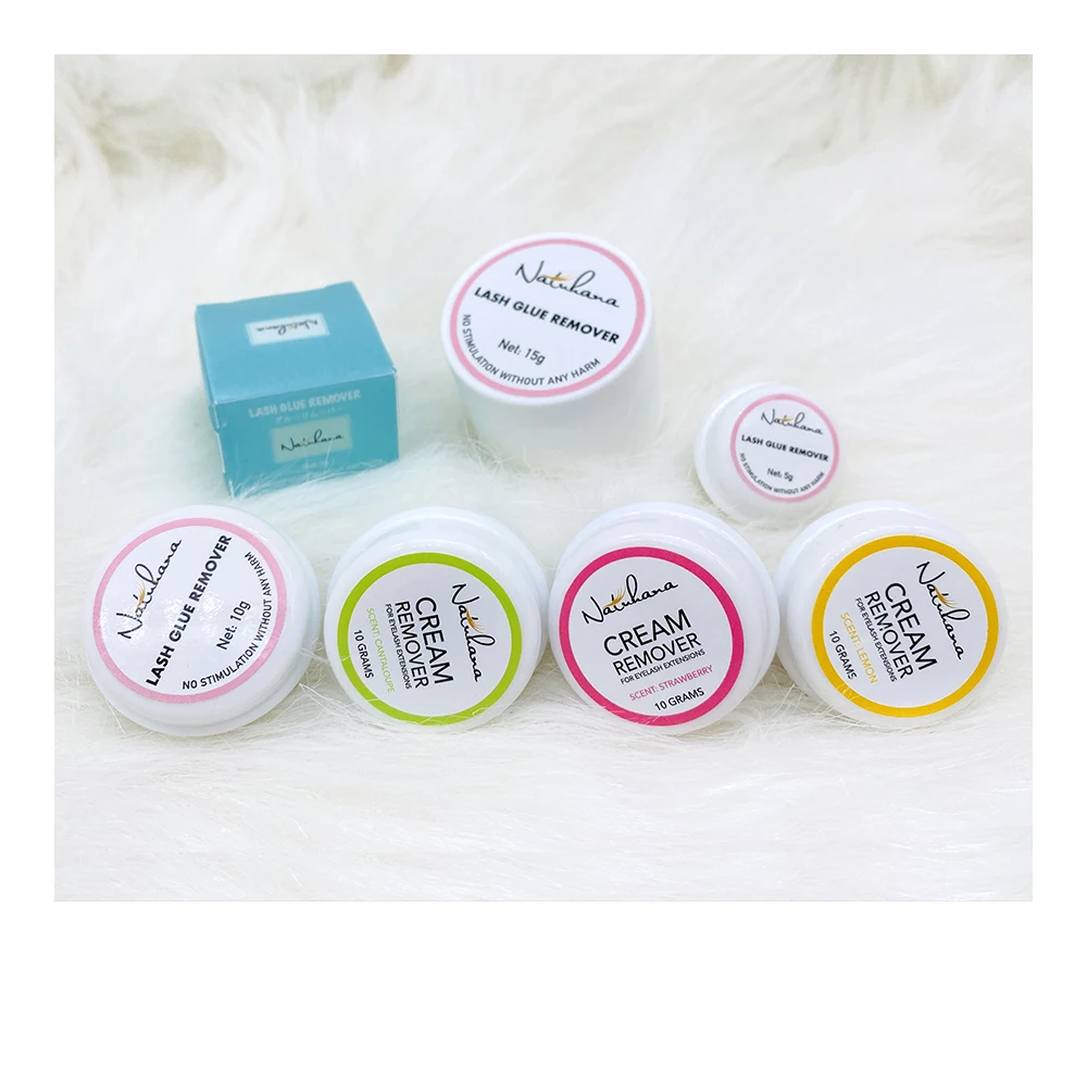NATUAHANA Eyelash Glue Remover Cream Fast-Acting Lash Extension Adhesive Remover Painless Professional Salon Makeup Tools