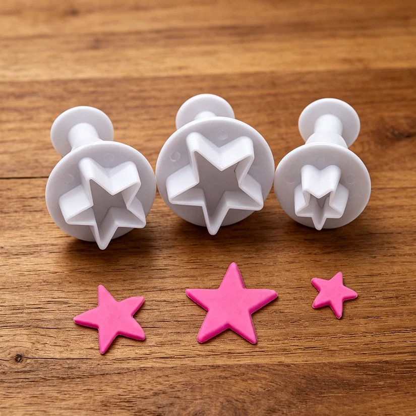 Heart Star Round Square Flower Shape Fondant Cake Decorating Gum Paste Pastry Sugar Craft Cutter Mold Tools