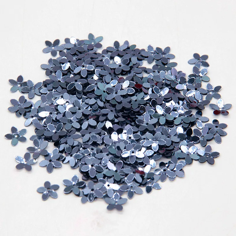 Matte White Transparent Crystal 10mm Five-finger Flower Sequins Paillettes Sewing Wedding Craft Women Garments Accessories 10g