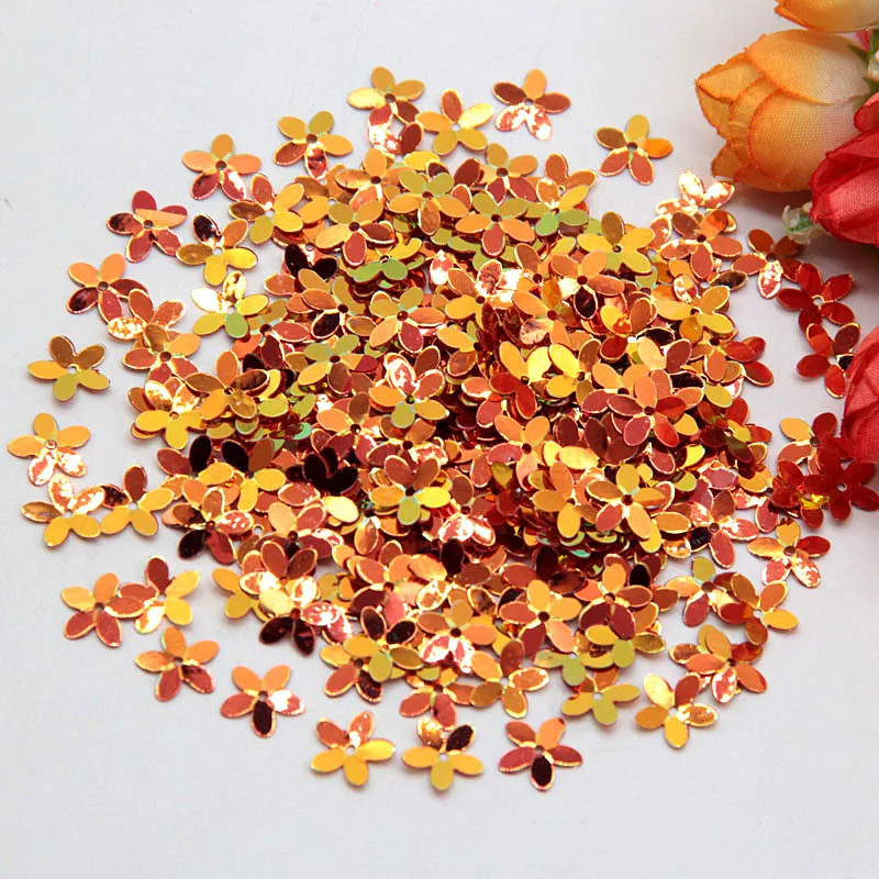 Matte White Transparent Crystal 10mm Five-finger Flower Sequins Paillettes Sewing Wedding Craft Women Garments Accessories 10g