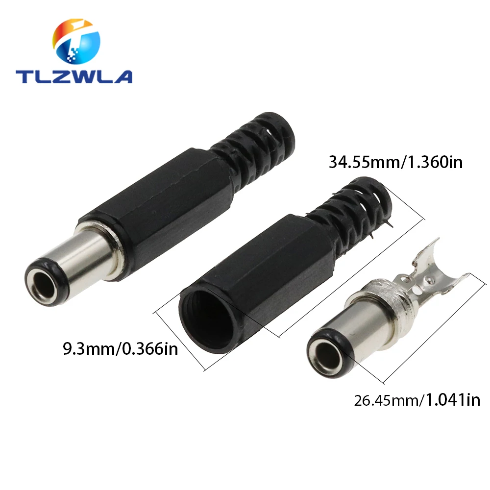 10PCS DC Power Plug 5.5*2.1mm 5.5* 2.5mm 3.5*1.35mm 6.3*3.0mm Adapter Connector Plug 2.5X0.7MM