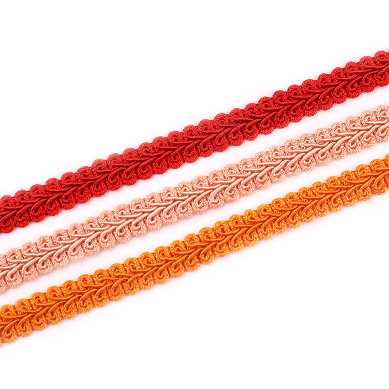 12mm Lace Trimming Ribbon Polyester Centipede Braided Lace Sewing Clothes Accessories Curve Lace DIY Craft Wedding Decor 2/5yard