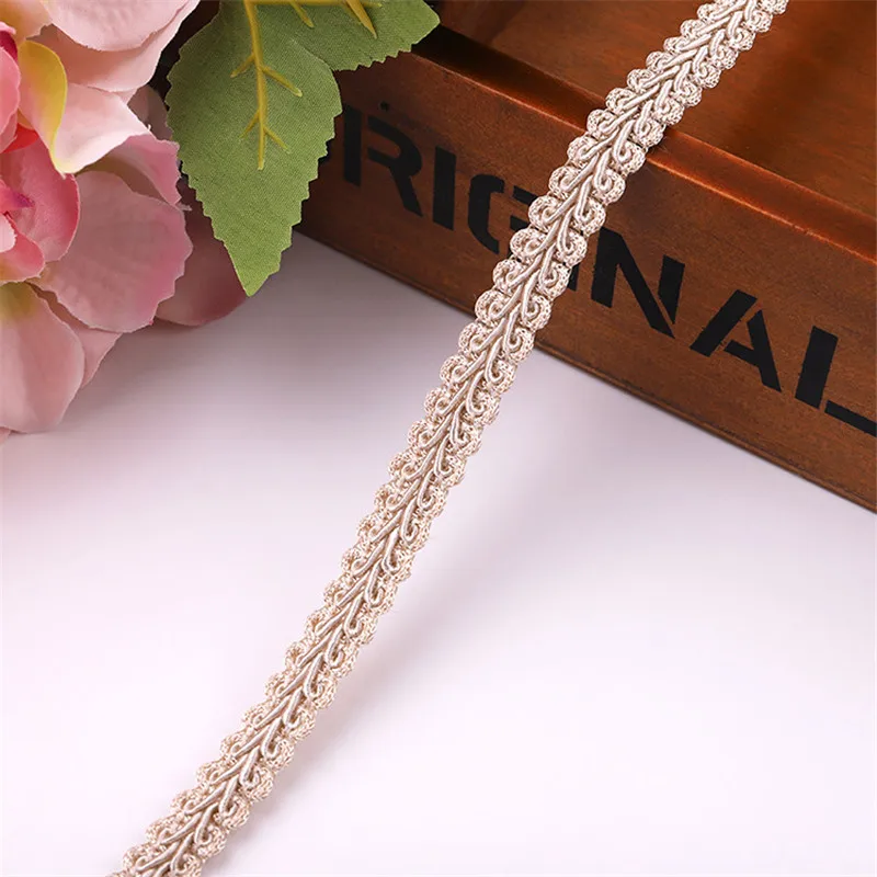 12mm Lace Trimming Ribbon Polyester Centipede Braided Lace Sewing Clothes Accessories Curve Lace DIY Craft Wedding Decor 2/5yard