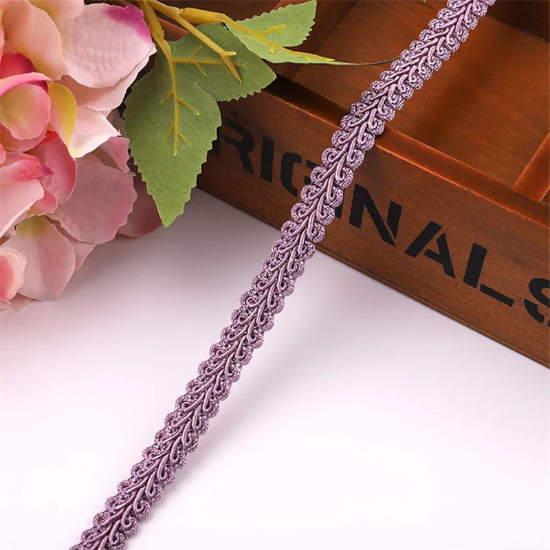 12mm Lace Trimming Ribbon Polyester Centipede Braided Lace Sewing Clothes Accessories Curve Lace DIY Craft Wedding Decor 2/5yard